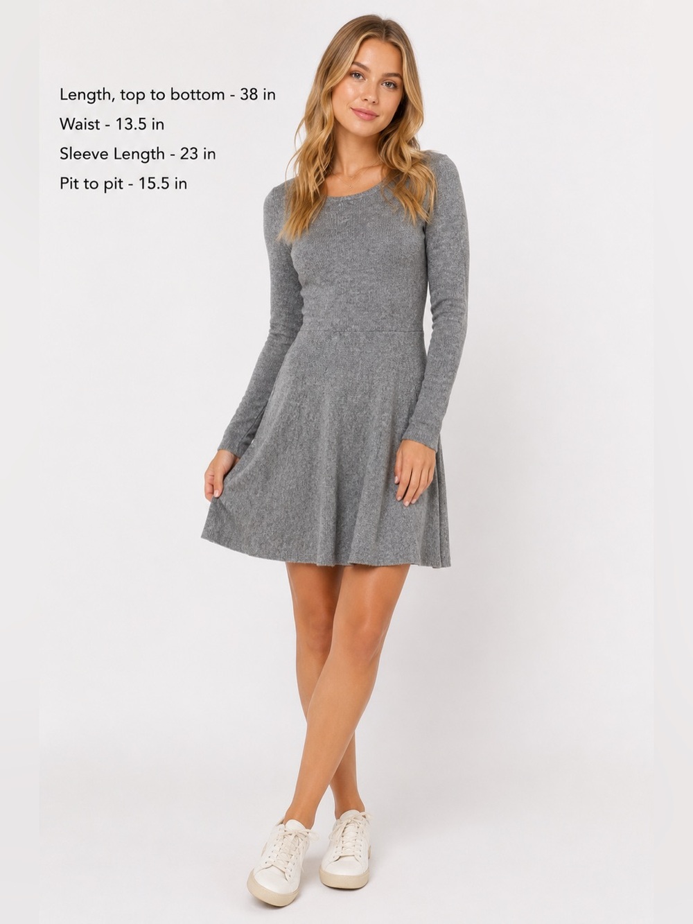 Peruvian Connection Gray Women’s Skater Dress Baby Alpaca Size Small